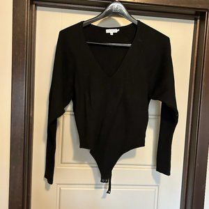Good American Black Sweater Bodysuit